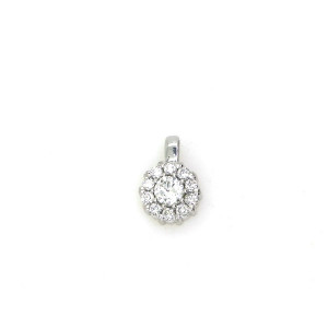 Colgante oro blanco 18k brill-0.35k roseton  - P010004368