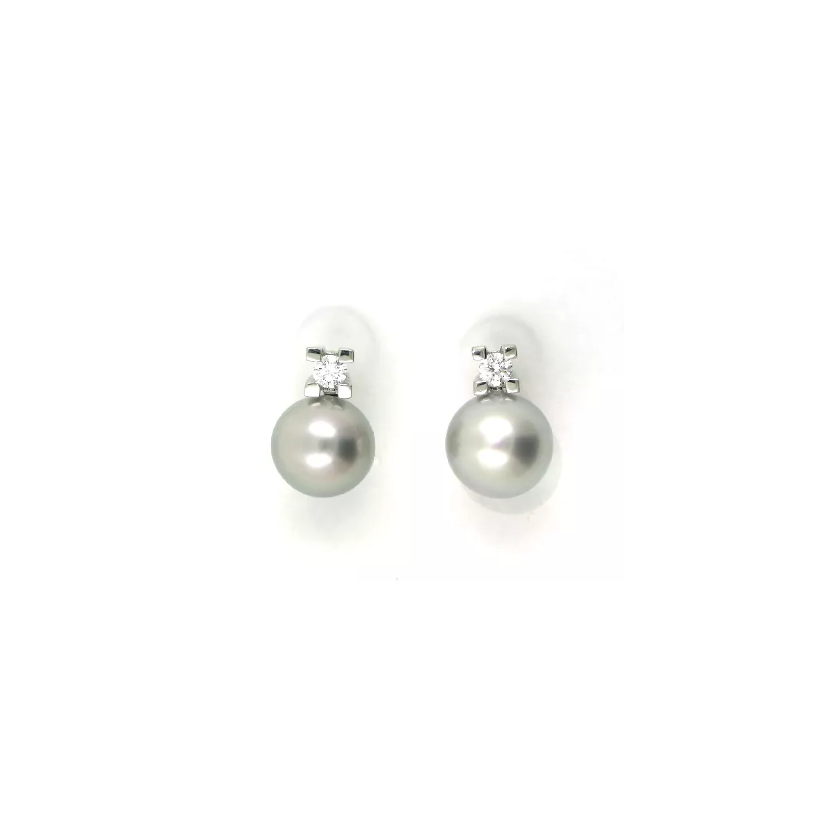 Pendientes oro blanco tuyo 2bri-0.30k perla tahiti - 21M57C