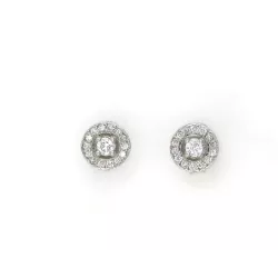 Pendientes oro blanco boton redondo bri-0.34k - V-2773/P