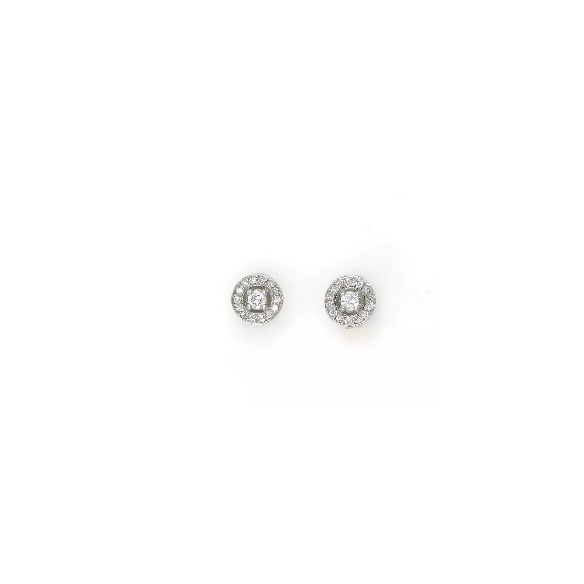 Pendientes oro blanco boton redondo bri-0.34k - V-2773/P