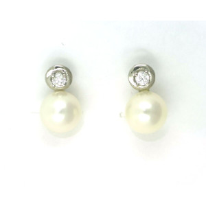 Pendientes oro blanco tuyo perla bri-0.14k - V-2764