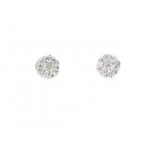 Pendientes oro blanco 18kltes tipo roseton brillantes - BR1925-1P