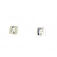 Arracades or blanc 18k 2bri-0.10k tanca pressio - BR1586-2P