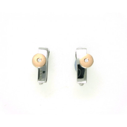 Pendientes oro blanco-rosa 18k 2bri.cierre catalan - BR1666P