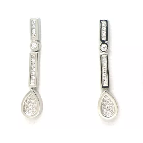 Pendientes oro blanco bri-0.12k cierre boton - BR1977-1P