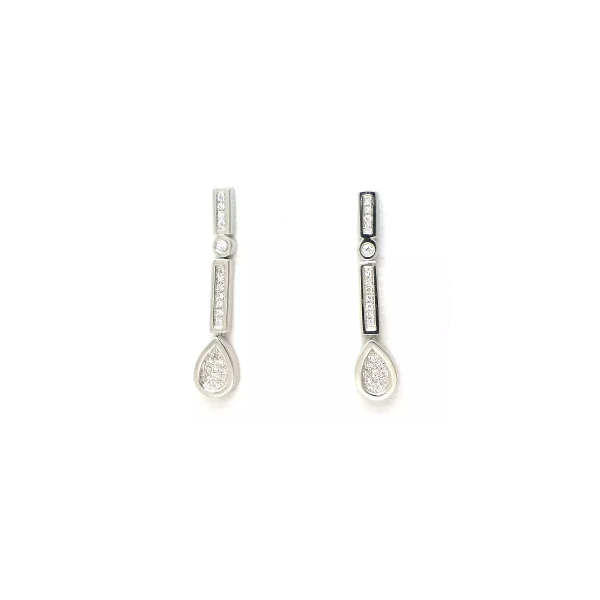 Pendientes oro blanco bri-0.12k cierre boton - BR1977-1P