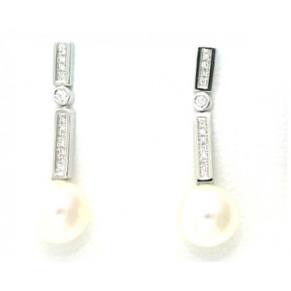 Arracades or blanc brill-0.08 perla tanca boto - BR1978P