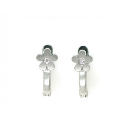 Arracades or blanc 18k flor 2bri.tanca catalana - AR0192