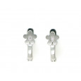 Pendientes oro blanco 18k flor 2bri.cierre catalan - AR0192