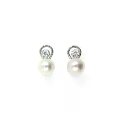 Pendientes oro blanco 18k tuyo perla bri-0.24k - V-2870/P