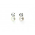Pendientes oro blanco 18k tuyo perla bri-0.24k - V-2870/P