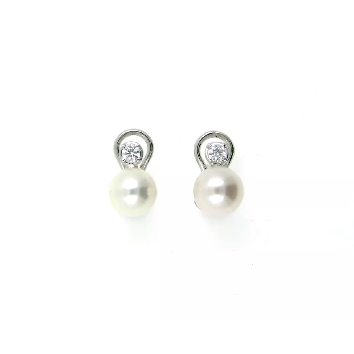 Pendientes oro blanco 18k tuyo perla bri-0.24k - V-2870/P