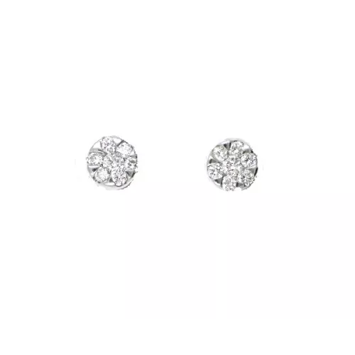 Pendientes oro blanco 18k roseton 14bri-0.14kts - 97/00240A
