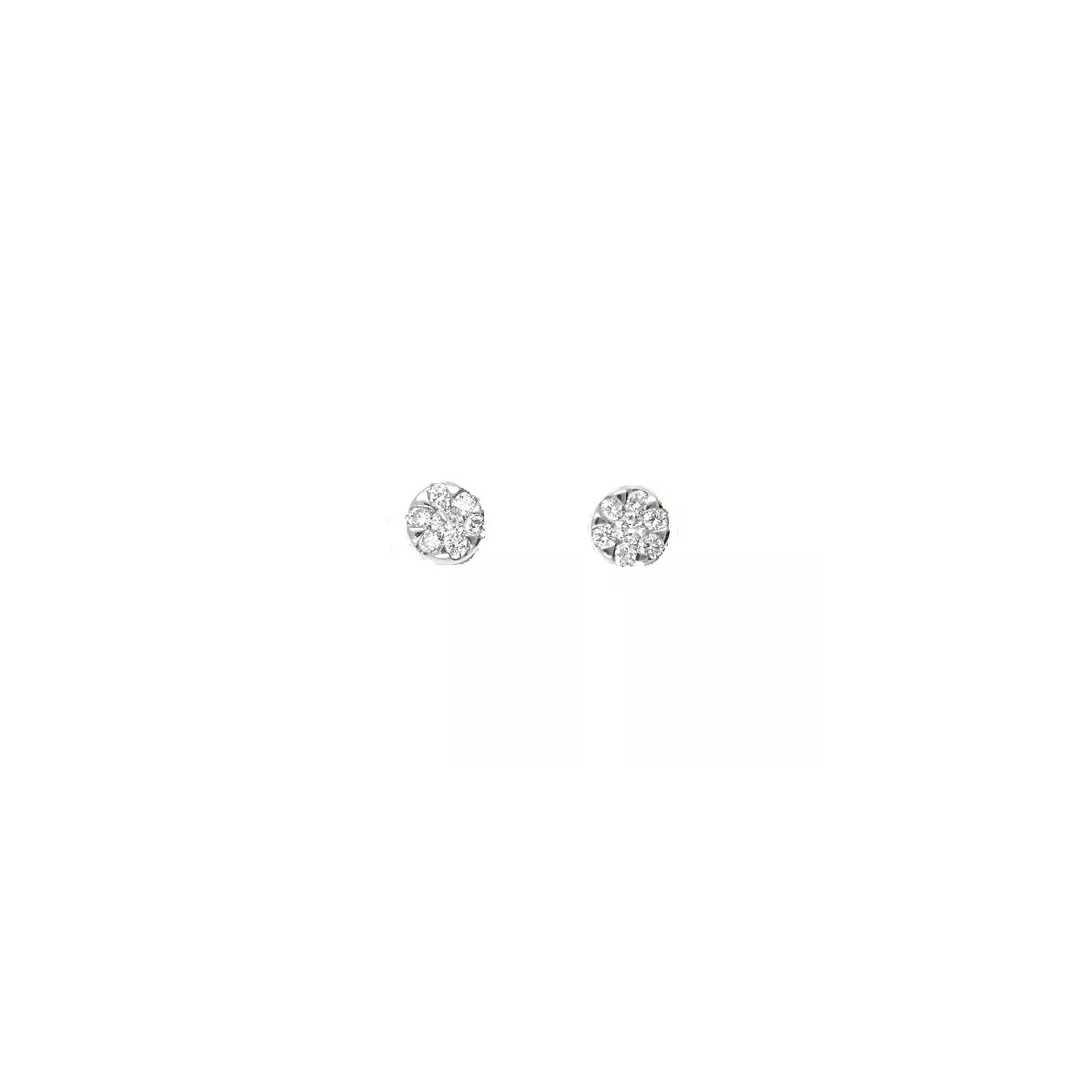 Pendientes oro blanco 18k roseton 14bri-0.14kts - 97/00240A