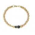 Polsera or groc brillants i brillants negres - PU-40915B