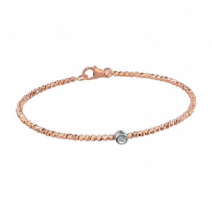 Pulsera oro rosa-blanco 18k brillante  - 05-152263R