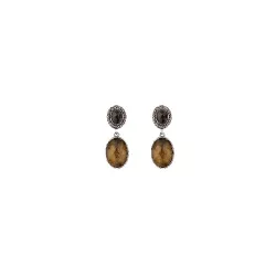 Pendientes plata c.fume citrino circon - PE060722