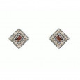 Pendientes sunfield plata circon marron - PE061192