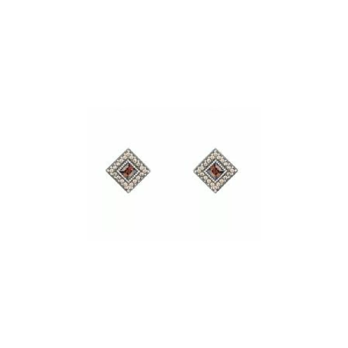 Pendientes sunfield plata circon marron - PE061192