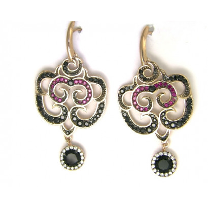 Arracades plata rodi rosa zircon color - PL5172-ERN