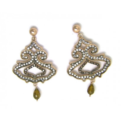 Arracades plata rodi rosa zircon color - PL5176-ERB