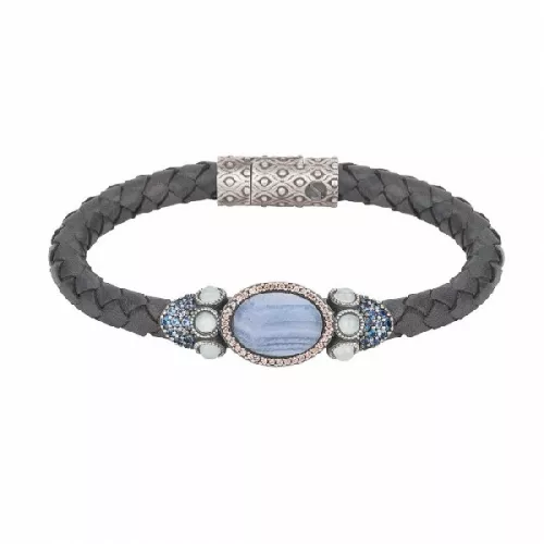 Pulsera sunfield plata agata calcedonia circon 19c - PU061103