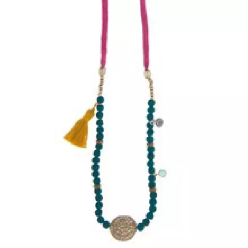 Colgante Platadepalo bronce turquesa - TN3A