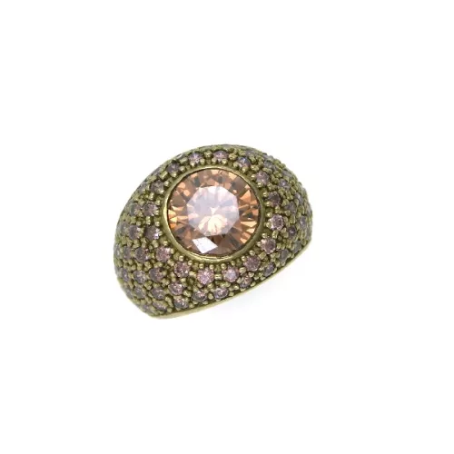 Anillo pesavento chapado circon marron m.14-17 - W1BWLA195/M