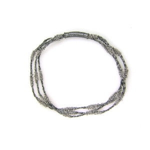 Pulsera pesavento dna plata ennegrecida 18cm - WDNAD319