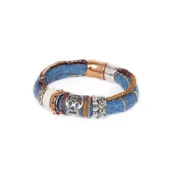 Pulsera plata bronce tejana - WEST042CI