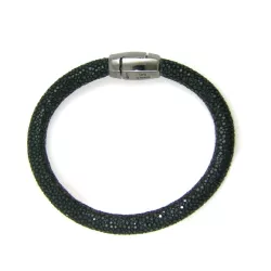 Pulsera pesavento plata piton negro 19cm - WRZZB002