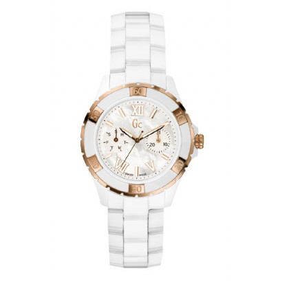 Reloj gc swiss señora cobre ceramica blanca - X69003L1S