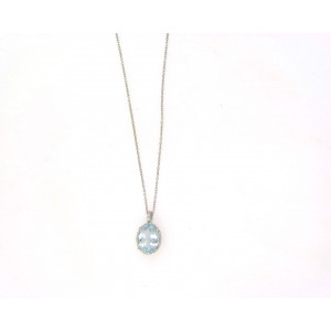 Colgante oro blanco 18k aguamarina - E3594-GB