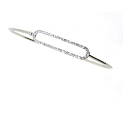 Polsera or blanc 18klts i brillants - V-3176