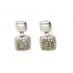 Pendientes oro blanco 18kltes y brillantes - V-3125/P