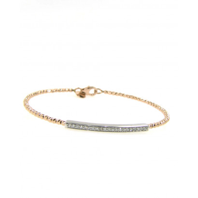 Pulsera oro rosa-blanco 18k brillantes - 05-183375R