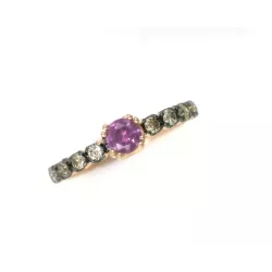 Anillo oro rosa 18k bri.brown turmalina medida 15 - E3597