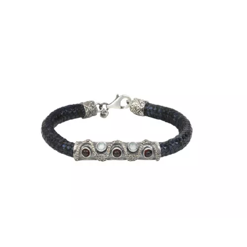 Pulsera sunfield plata calcedonia granate - PU060931