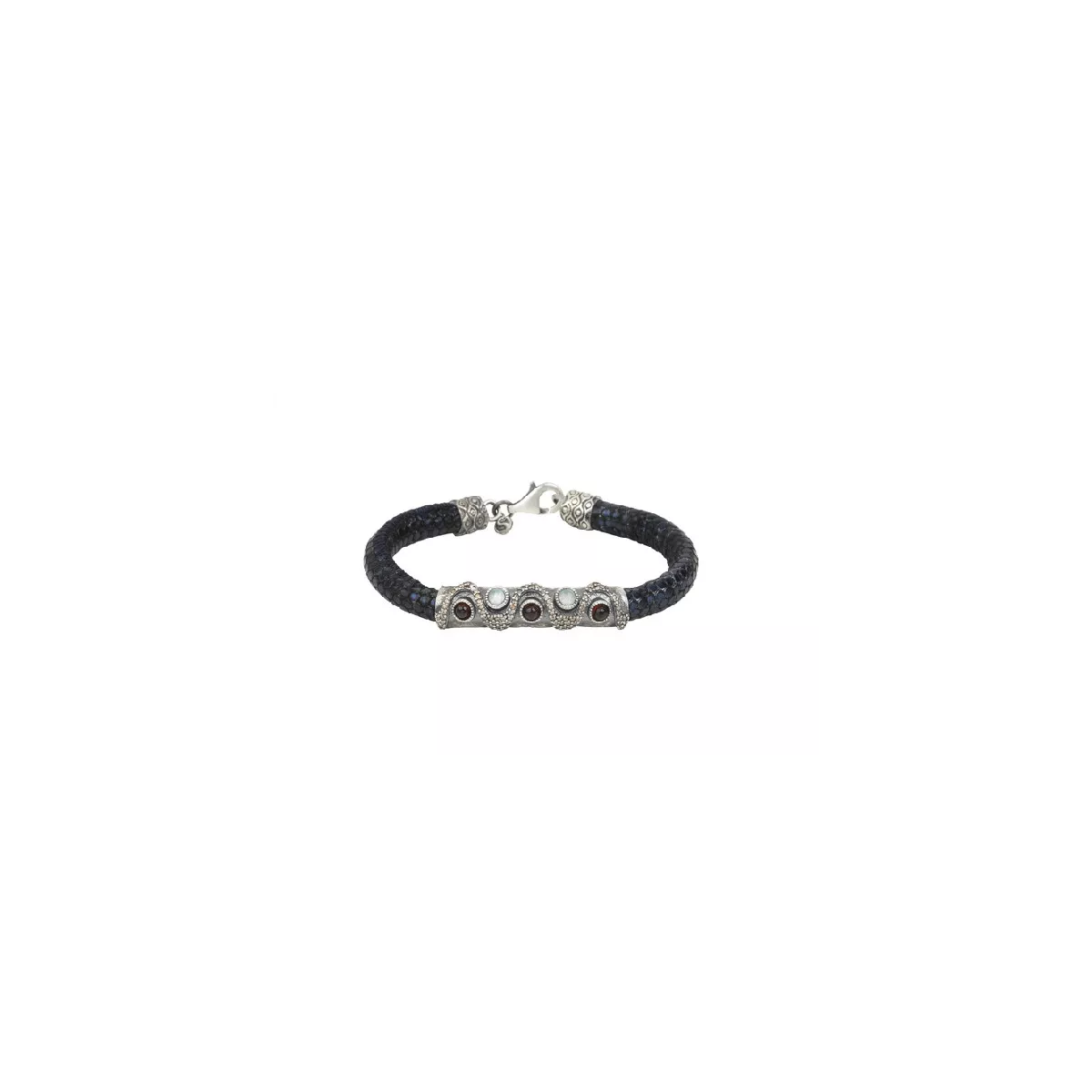 Pulsera sunfield plata calcedonia granate - PU060931