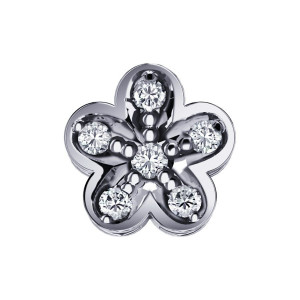 Elements flor oro blanco 18k brillantes