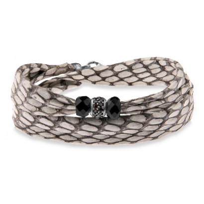 Polsera Platadepalo plata onix pell - ASB9