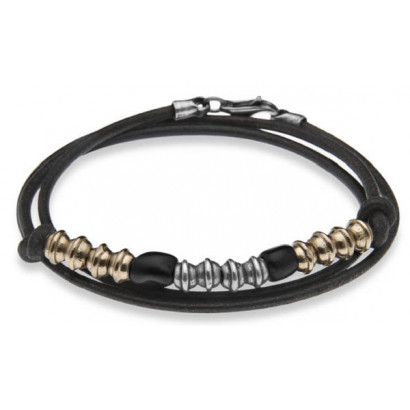 Polsera Platadepalo plata bronze cuir - CAB6C