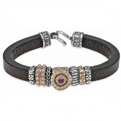 Polsera Platadepalo plata bronze cuir - CB100C