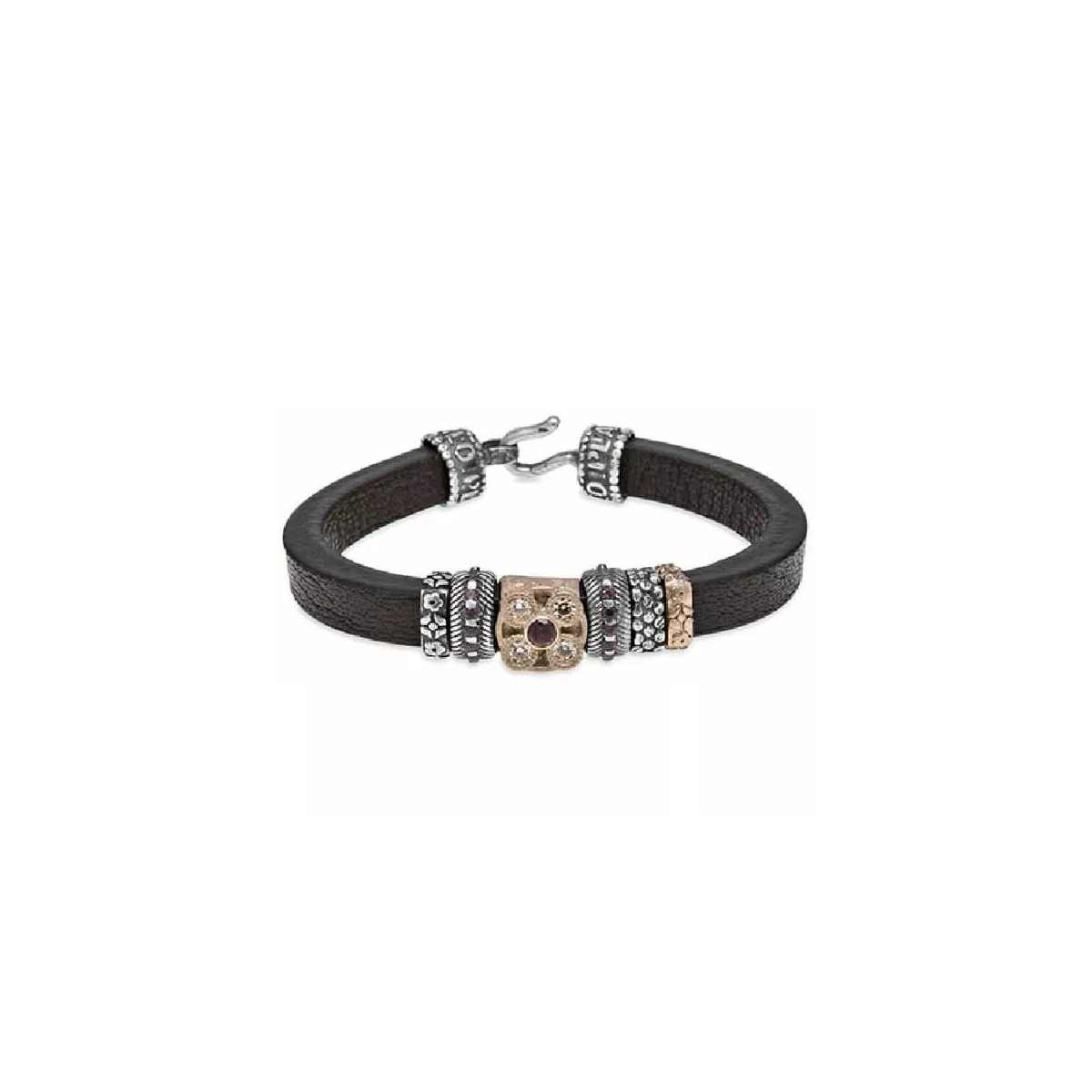 Polsera Platadepalo plata bronze cuir - CB100E