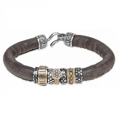 Polsera Platadepalo plata bronze cuir - CB103D