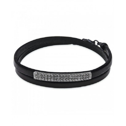 Polsera Platadepalo plata zircon cuir - CB119B