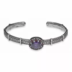 Pulsera Platadepalo plata circon lila - CB31A