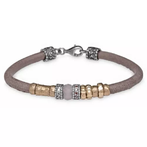 Polsera Platadepalo plata bronze cuir - CB37E