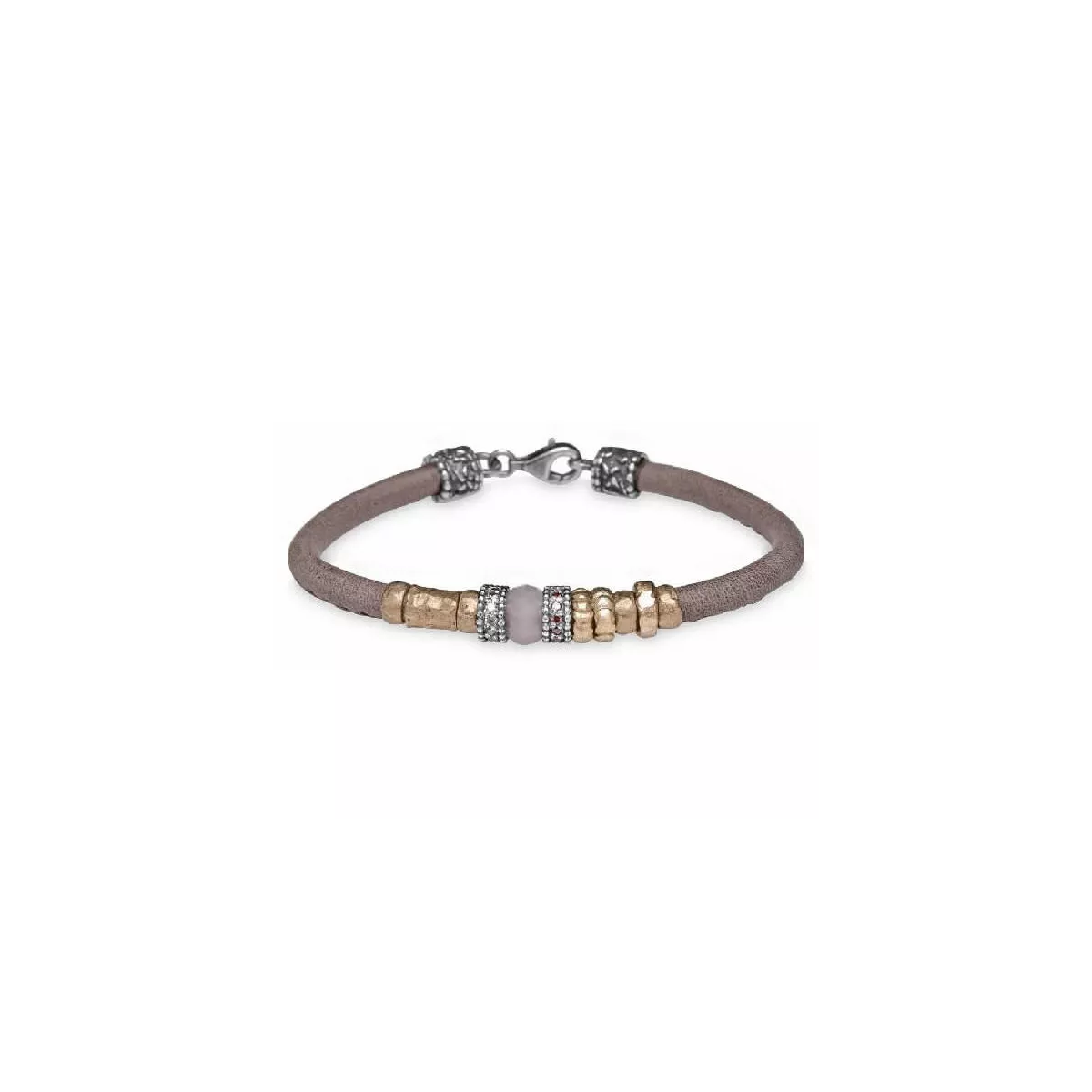 Polsera Platadepalo plata bronze cuir - CB37E