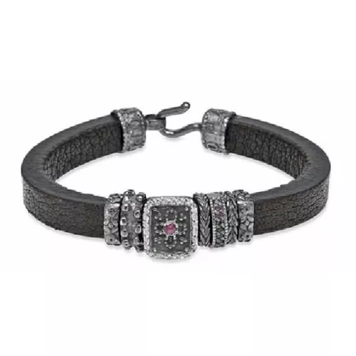 Polsera Platadepalo plata zircon cuir - CB99D